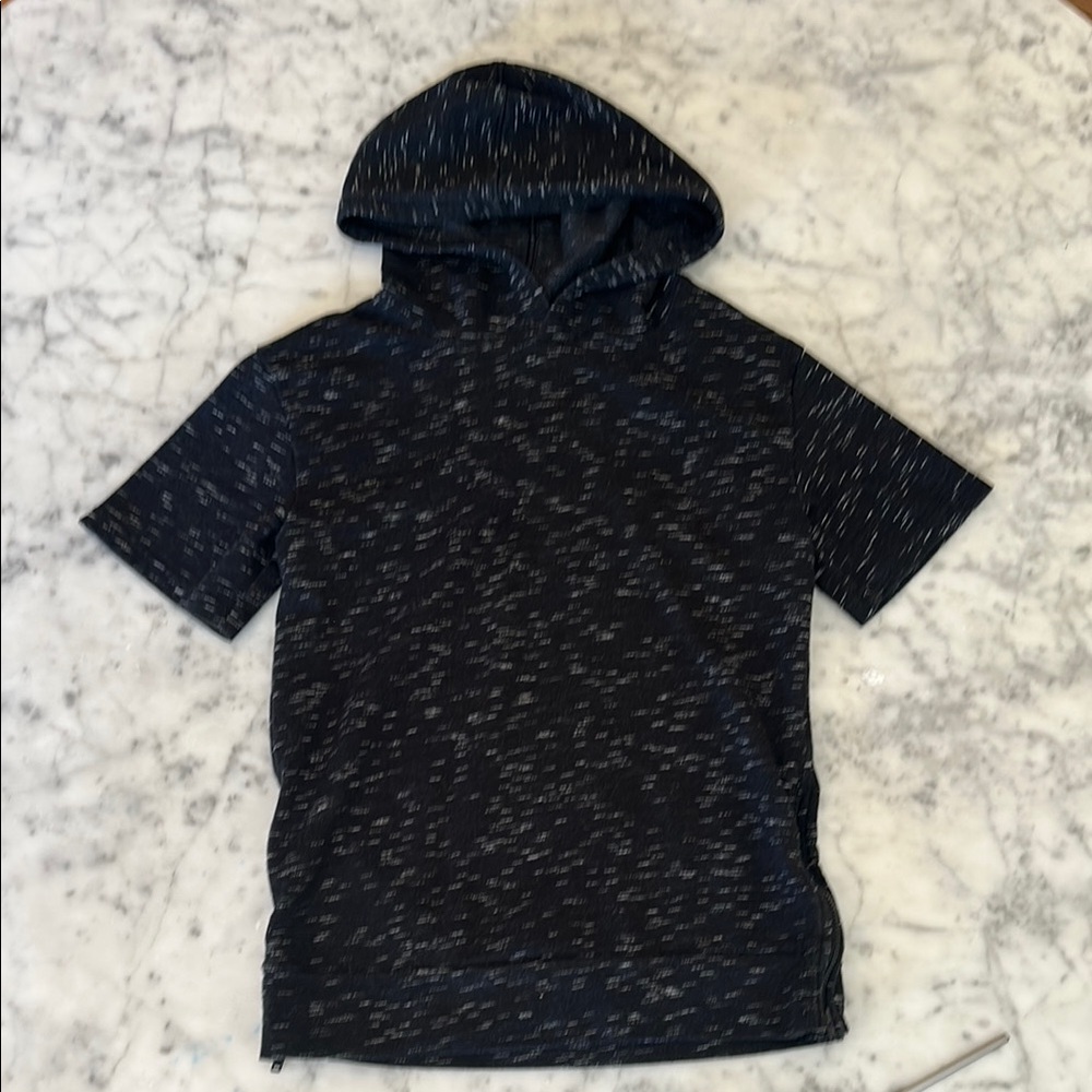 Kids Black Lightweight Hooded T-Shirt